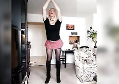 Hawt Shemale bound and spoiled with dildo