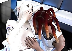 White Gal Screwed in the Butt by bbc Rastafarian Blackman - Interracial Anal - sassyComics