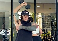 A perspired, rock hard dude at the gym asks a neighbour in the building to smell his ramrod so this guy can bang her later.