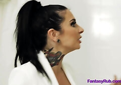 Tattooed masseuse screwed after massage