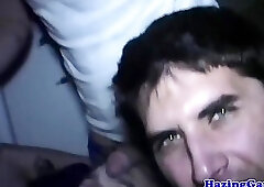 College students fucked in early morning dorm