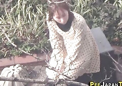 Kinky oriental doxy pees in public lavatory for spycam in hd