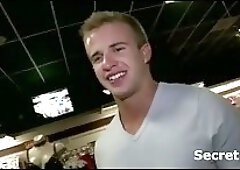 Cocky  guy fooled into deep wet gay blowjob