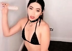 Slut Training Of Collared Khloe Kiss With Dildo