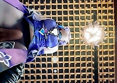 Wild foot fetish fuck ride for Asian seductress in nylons