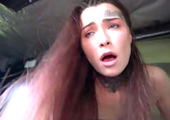 Easygoing slut Tabitha Poison masturbates and fucks in the taxi