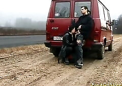 public fuck on traffic street