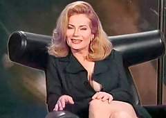 Big-boobed blonde Shayla La Veaux opens her wet pussy on the camera