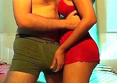 Romantic tugjob over the panties until jizz flow