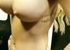 Stripped To My Thong Panty To Get My Nipple Pierced Huge Boobs
