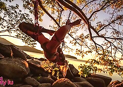 Tattoo Girls Shibari Suspension On Public Beach In Thailand - Bondage Bdsm