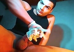 Sexy Tasty Gloves - Big Cock Soft, Sensual And Slow Masturbation Up To Number One Finish