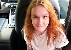 POV Risky oral pleasure in park in car