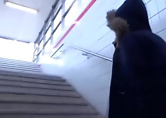 Balls licking, cock sucking amateur blonde in action