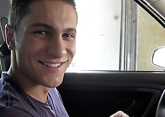 Car guy sucks dick and shyly takes a facial too