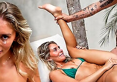 WORLD RECORD TEAM FUCK QUEEN BONNIE BLUE SCREWED by the POOL