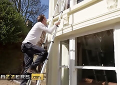 - Horny Homeowner Kayla Wild Gets Caught Masturbating & Fucked By Two Pervy Window Washers