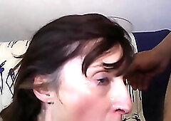 BBC guy Leks Lean with condom on hard shaft balls deep fucks brunette French mature lady Liliane in doggy style position then pounds and cums on her f