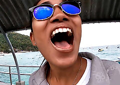 Amateur European Asian teen couple fucking in public