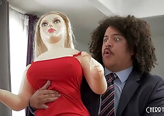Vanessa Sky cheats on her partner with Charles Dera while he watches from the stairs