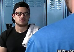 Gay studs suck and fuck in locker room
