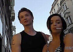 Experienced, teen brunette made her boyfriend watch while she was fucking one of her lovers