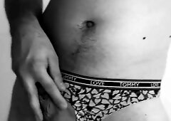 Teenage guy dance with lovely trousers taunt red-hot ass bandit