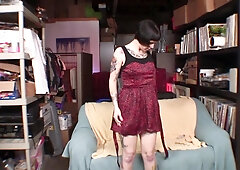 Tattooed whore rides a massive cock with her wet twat