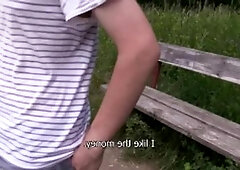 CzechHunter: Vulgar amateur blowjob cum outdoors