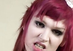 Howdy I'm beautiful emo princess Rebeka Refuse. Tall and slender with cute pink hair and I love to get wild. I was a little nervous to do a 1st s