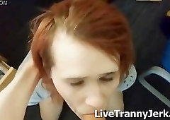 Young amateur redhead trap suck and get jizz