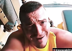 Yoshi Kawasaki and Axel Abysse satisfy their fisting urges outdoors