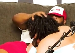 Black gay deep blowjob and face fucking action