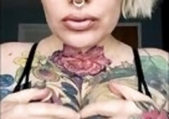 Sexy Golden-haired Squeezing Titties and Blowing Large Ebony Rod POV Dream