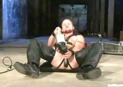 Bald Gay Guy Fucking His Ass With A Butt Machine