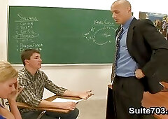 Gay teacher Troy fucking student William in the class