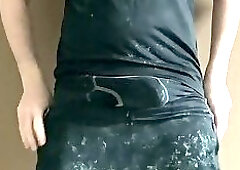 Sagging and adding fresh load on Adidas trackies and shirt.