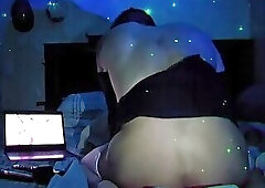 Bottom  slut in chastity cumming hands free swallowing my cum