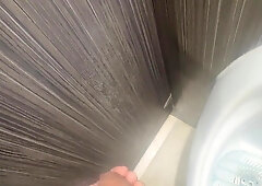 Public rest room, I attempted to entice the studs with my enormous rod