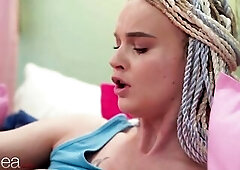 Lesbea Mini MitziX and Ariela Donovan nice-looking European teens romantic scissoring and snatch licking