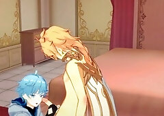 Genshin Impact Yaoi - Aether and Chongyun indulge in mutual pleasure and intense penetration