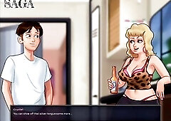 Summertime saga, Saga goes into a van and sees Roxxy's elder there. This guy asks her where Roxxy is. Saga then deals with Roxxy's elder and