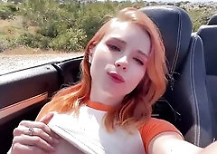 Angel Sucking Penis Stranger in Car and Bang on a Rest