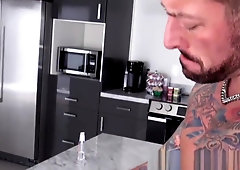 Muscly bear anally fucked and creampied