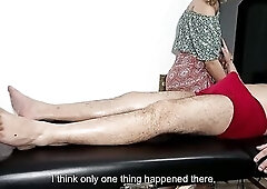 That guy was the masseuse and during the massage and the conversation that guy gradually touched her body and managed to take off her clothing. Then t