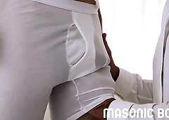 MasonicBoys Silver DILF devestates apprentice Maxx Monroe hatch fuck-hole