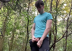 Dude Urinating in the Forest