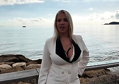 Amateur Blonde Blowjob handjob and cumshot