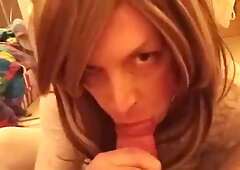 Sissy Tramp Candy Throating And Guzzling Spunk