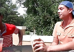 Black studs Steel and Brooklyn share a white boy's behind